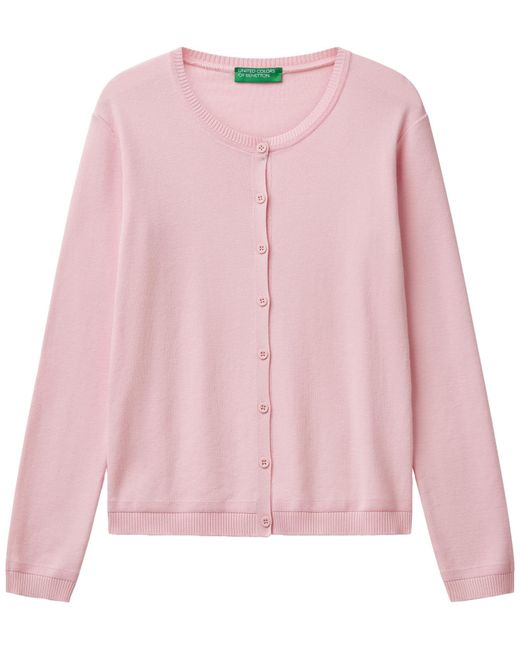 Benetton Pink Maglia Coreana M/L 1091d5558 Strickjacke