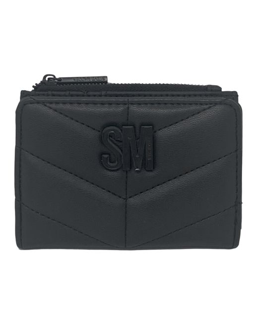 Steve Madden Black 's Bolly Quilted Bifold Wallet