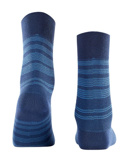 Falke Blue Sensitive Sunset Stripe W So Lyocell With Soft Tops 1 Pair Socks