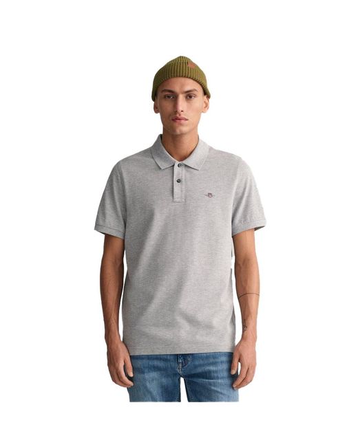 REG SHIELD SS PIQUE POLO di Gant in Gray da Uomo