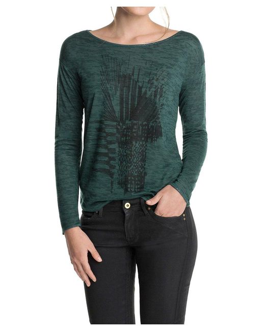 Esprit Edc By Shirt Met Lange Mouwen Fashion Print in het Green