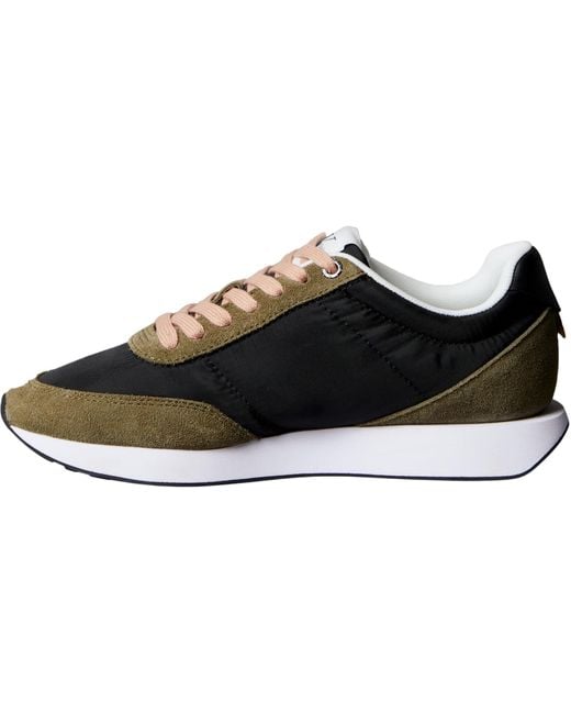 Calvin Klein Black Runner Sneaker Retro Lace Up Low Top