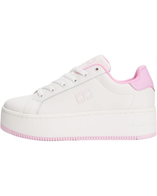 Tommy Hilfiger Black Tjw Flatform Patent Sneaker En0En02864 Low Top