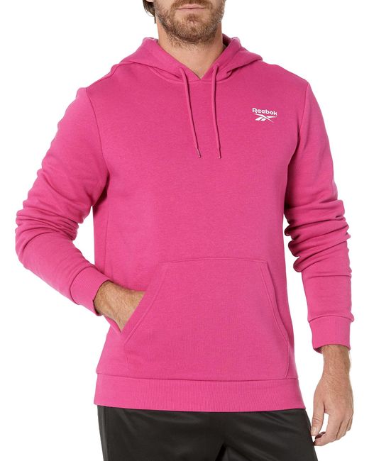 Reebok Pink Hoodie Hooded Sweatshirt for men