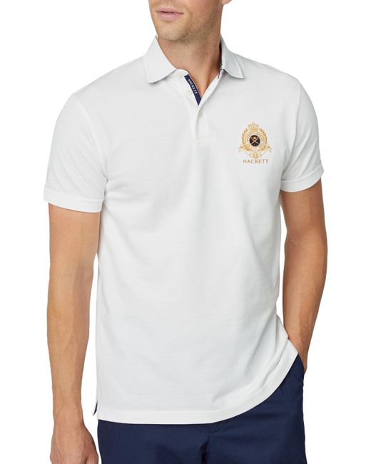 Hackett Heritage Logo Polo Polohemd in White für Herren