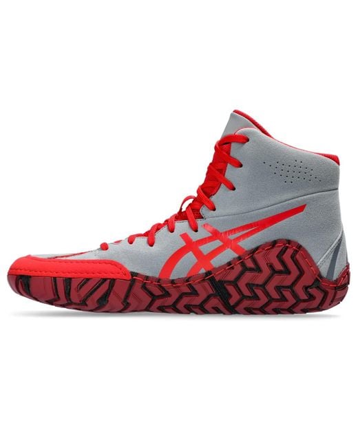 Asics Red Aggressor 5 Wrestling Shoes for men
