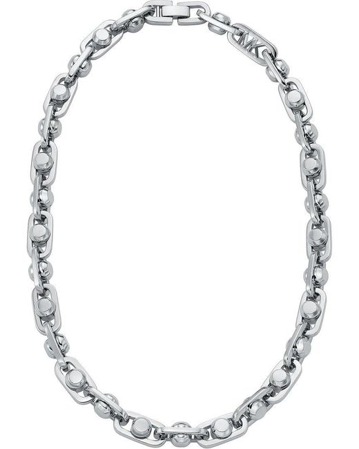 Michael Kors Black Halskette Premium Astor Link aus platiniertem Messing