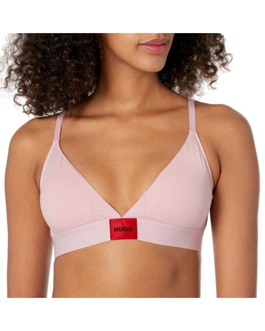 HUGO Pink Red Label Triangle Bra With Removable Padding T-shirt