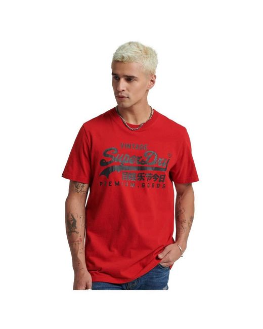 Superdry Vintage Logo Heritage T-Shirt Risiko Rot L in Red für Herren