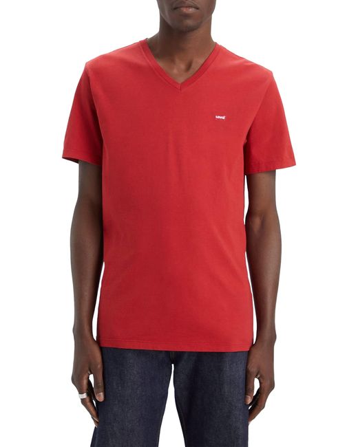 Original Housemark V-Neck T-Shirt Rhythmic Red M Levi's pour homme