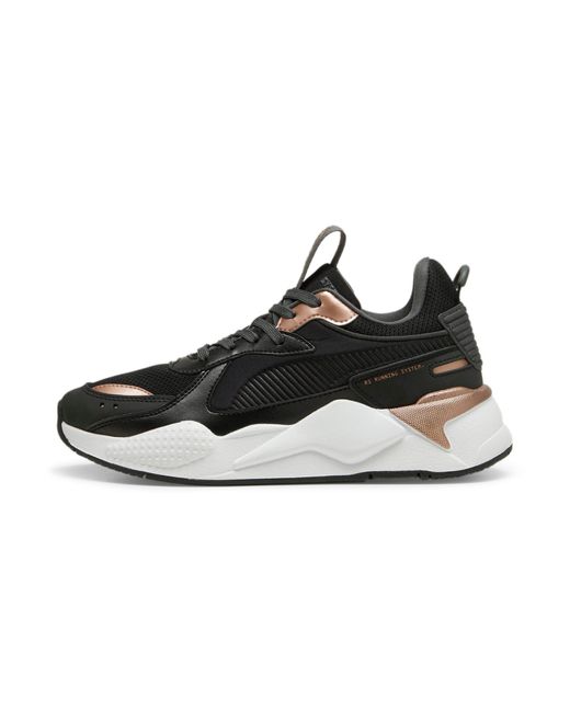 PUMA White Rs-x Glam Black And Gold Sneakers