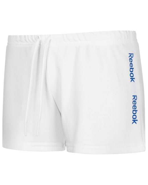Reebok White S Linear Athletic Workout Shorts