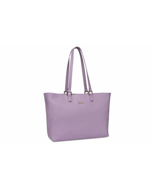 Replay Purple Women's Tote Bag Made Of Faux Leather