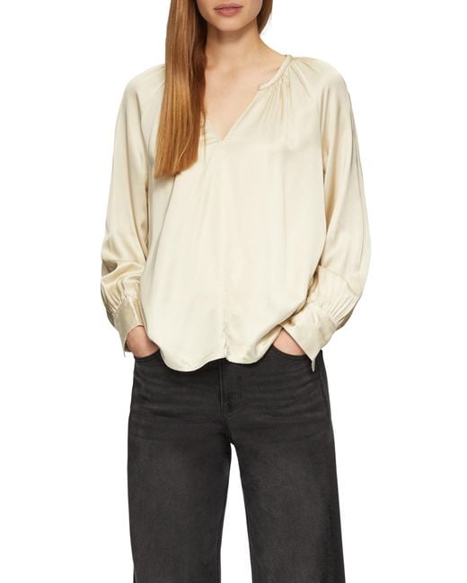 S.oliver White Satinbluse im Relaxed Fit