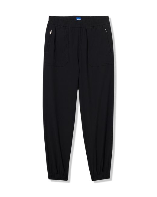 HUGO Black Zip Detail Relaxed Fit Joggers Casual Pants