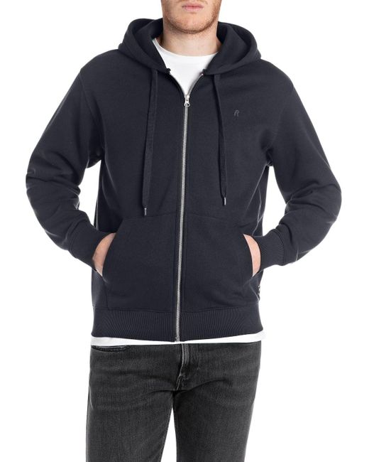 M3105 Felpa con Cappuccio di Replay in Blue da Uomo
