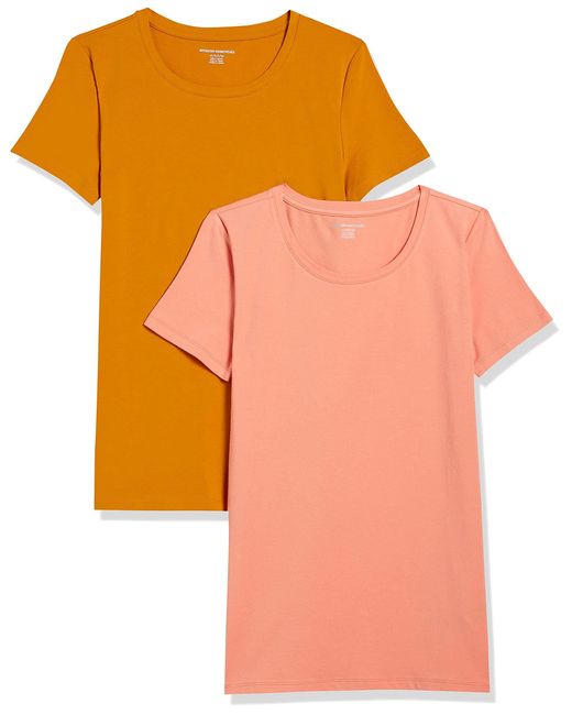 Amazon Essentials Orange Classic-fit Short-sleeve Crewneck T-shirt