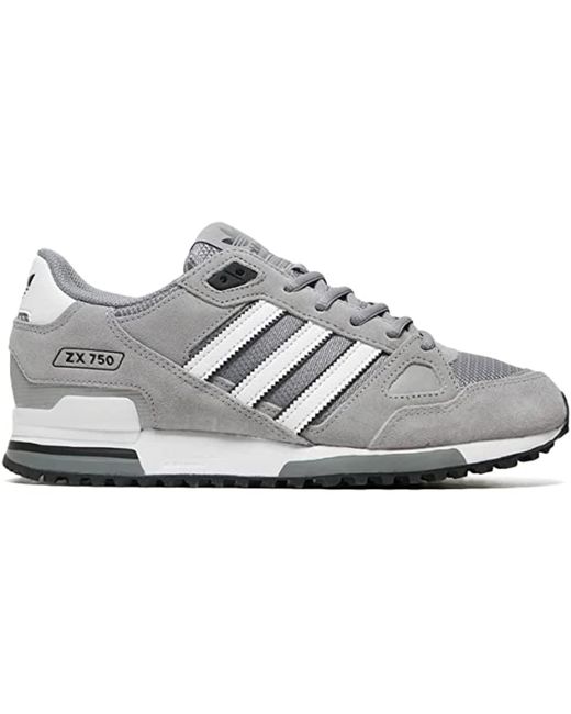 Adidas Gray Zx750 Gw5529 Trainers Grey Heather/core Black/footwear White for men