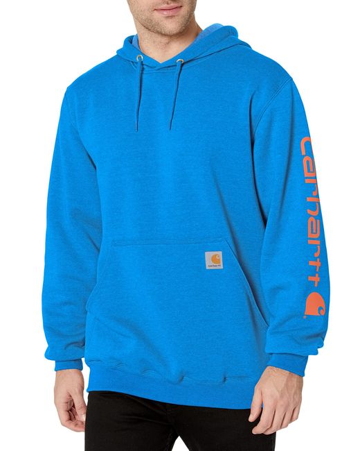 Carhartt Blue Loose Fit Midweight Logo Sleeve Graphic Sweatshirt Closeout for men