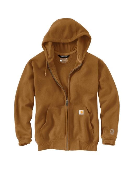 Carhartt Men's Brown Rain Defender Loose Fit Heavyweight Full-zip