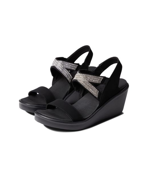Skechers Black Rumble ON Chart Topper Slingback Sandalen