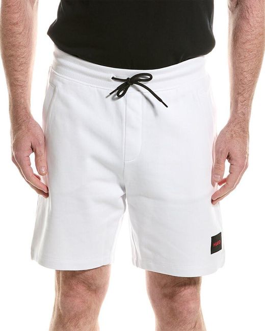 HUGO Black Big Square Logo Jersey Shorts Casual for men