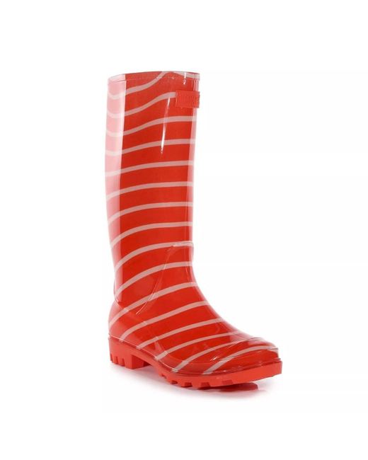 Wenlock' PVC impermeabile Eva Footbed Walking Wellington stivali pioggia donna di Regatta in Red