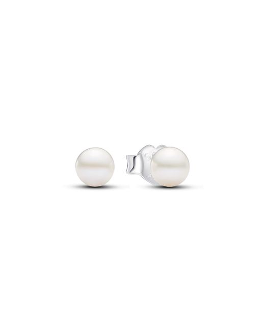 Pandora Timeless Sterling Silver Stud Earrings With 4,5 Mm White Treated Freshwater Cultured Pearl