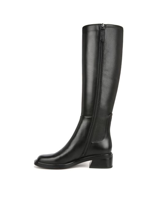 Franco Sarto S Giselle Wide Calf Flat Tall Boot Black Stretch Leather 6 M