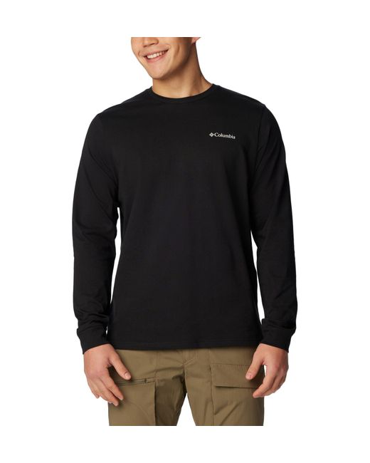 Columbia Black Explorers Canyon Long Sleeve T-shirt for men