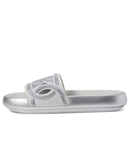 Michael Kors White Splash Slide Sport Sandal
