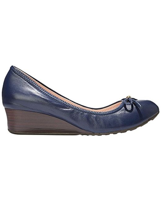 Cole Haan Blue Tali Grand Lace Wedge 40 Pump