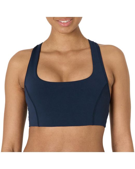 Amazon Essentials Blue Active Formflex Buttery Soft Light Support Square Neck Racerback Sports Bra