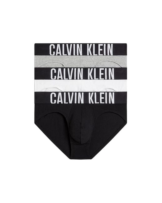 Hip Brief 3PK di Calvin Klein in Black da Uomo