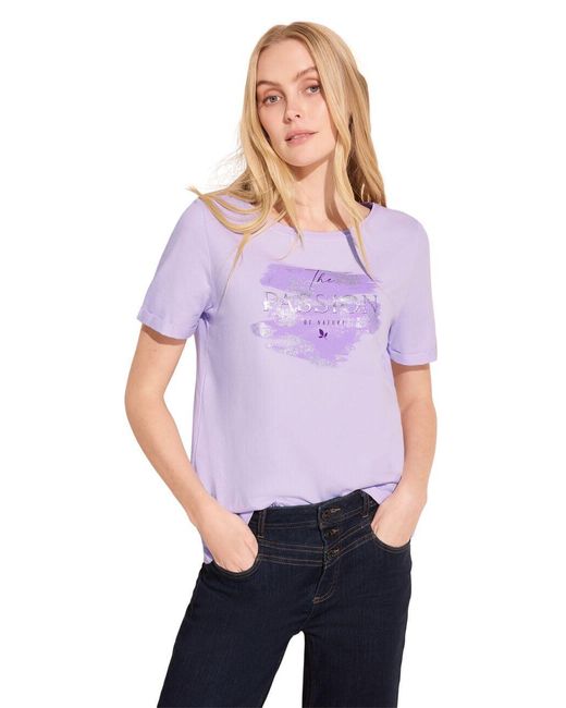 Street One Purple T-Shirt mit Folienprint