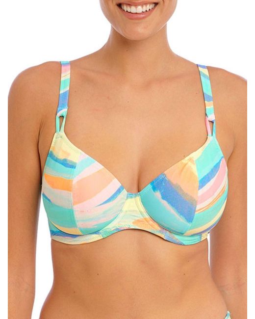 Freya Blue Summer Reef Plunge Underwire Bikini Top