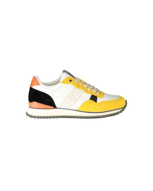 Napapijri Yellow Cosmos Faux Leather And Nylon Sneakers for men