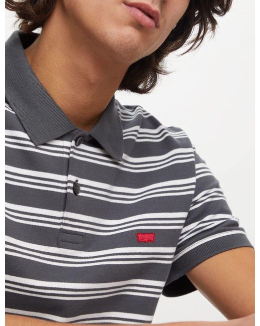 Levi's Gray Slim Housemark Polo Shirt for men