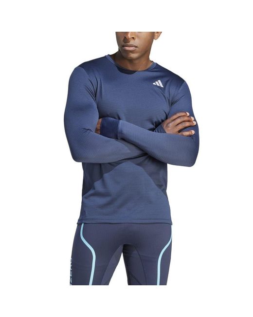 Adidas Blue Own The Run Long Sleeve T-shirt M for men