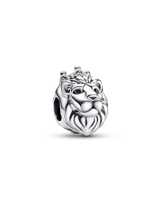 Moments Charm Tête de lion en argent sterling avec zircones cubiques transparentes Pandora en coloris White