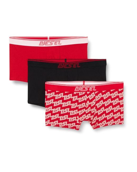 DIESEL Red Umbx-damienthreepack Boxer Briefs for men