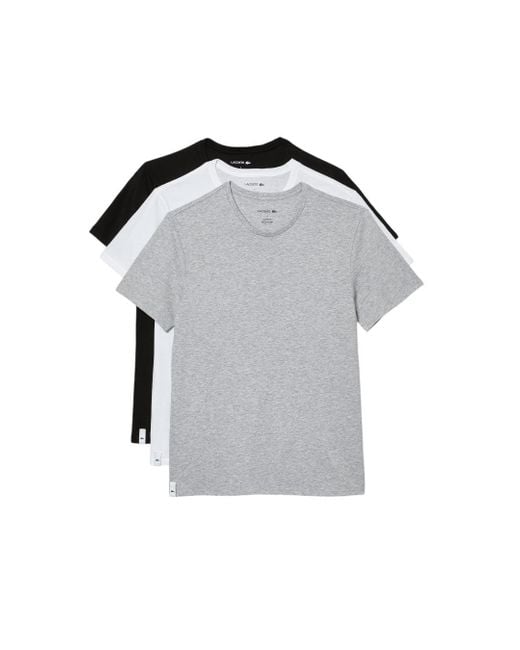 Lacoste Multicolor 3-Pack Crew Neck Regular Fit Essential T-Shirt (/ Chine/) Clothing for men