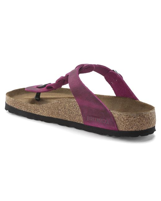 Birkenstock Purple Gizah Oiled Leather Sandals