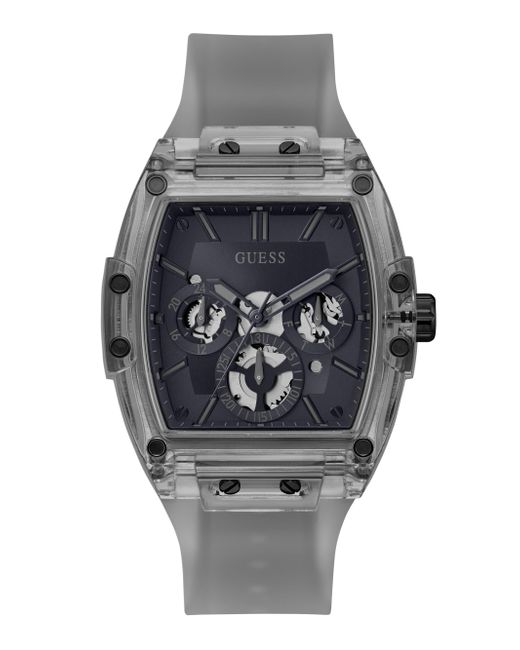 Guess Gray Multi-function Silicone Watch 43mm for men