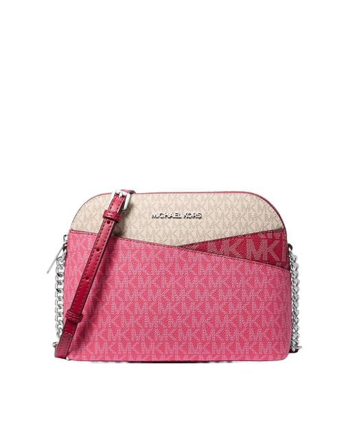 Borsa a tracolla con logo firmato in stile jet set da viaggio a blocchi di colore di Michael Kors in Pink