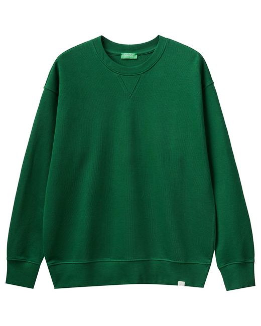 Benetton Green Jersey G/c M/l 3j68u1009 Long Sleeve Crewneck Sweatshirt for men