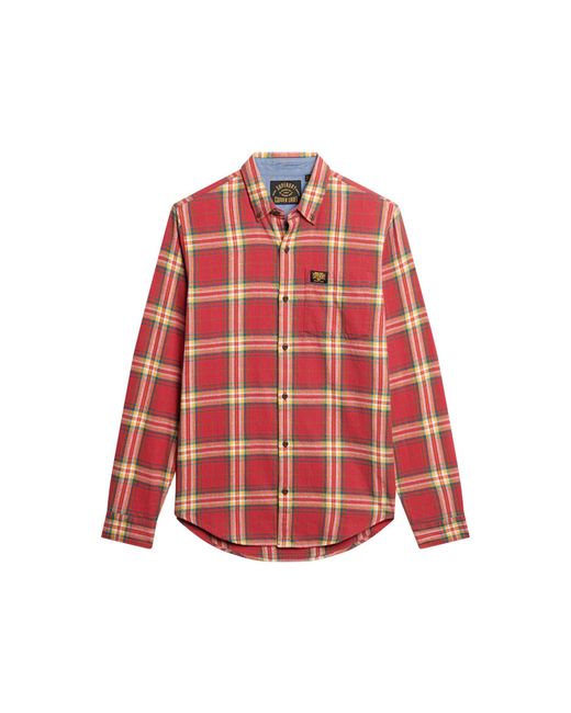 L/S Cotton Lumberjack Shirt Superdry pour homme en coloris Red
