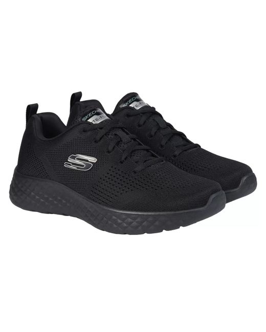 Skechers Black Lite Foam Trainers With Memory Foam Lightweight Machine Washable Comfortable Lace-up Sporty Look for men