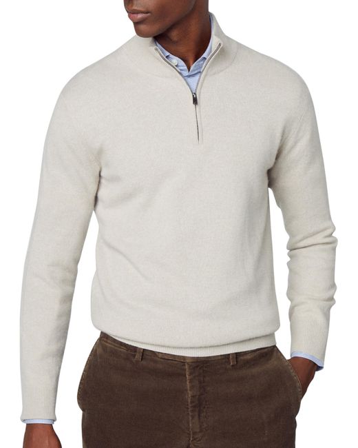 Hackett Hackett Merino Half Zip Sweater 2XL in White für Herren