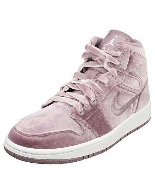 Nike Pink Air Jordan 1 Mid Se Womens Fashion Trainers In Purple - 5.5 Uk
